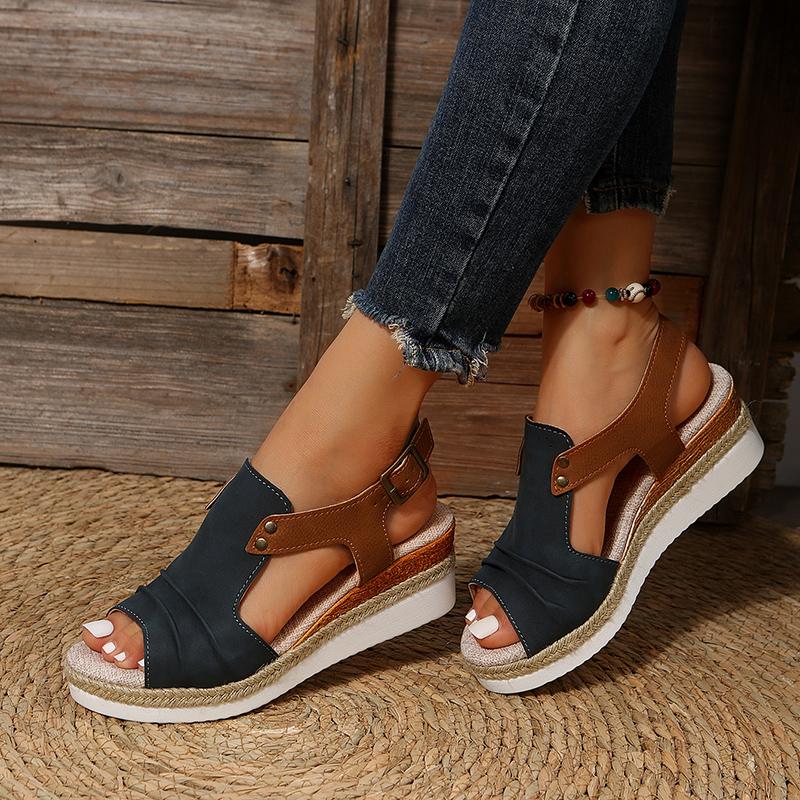 Mia - Orthopedische Rode Platform Sandalen