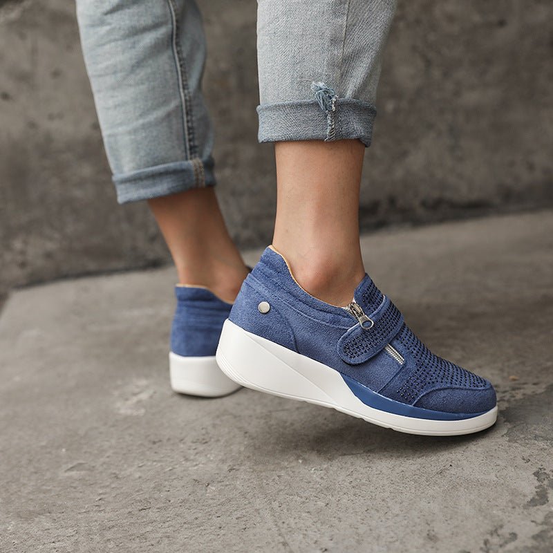 Eva - Orthopedische Blauwe Platform Sneakers