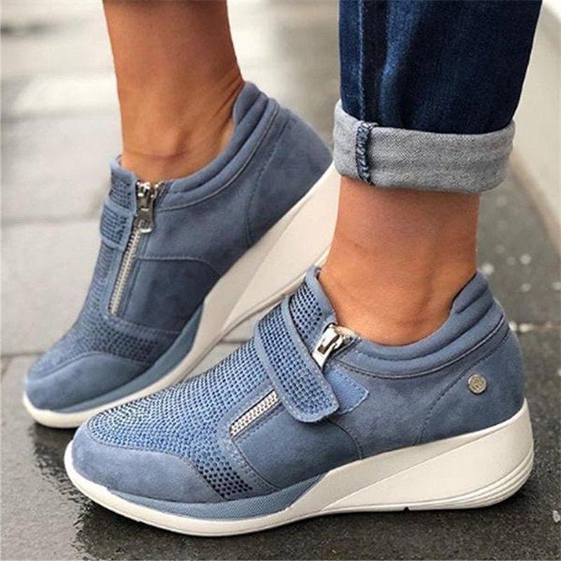 Eva - Orthopedische Blauwe Platform Sneakers