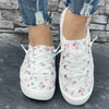 Orthopedische Witte Bloemen Sneakers - Anne