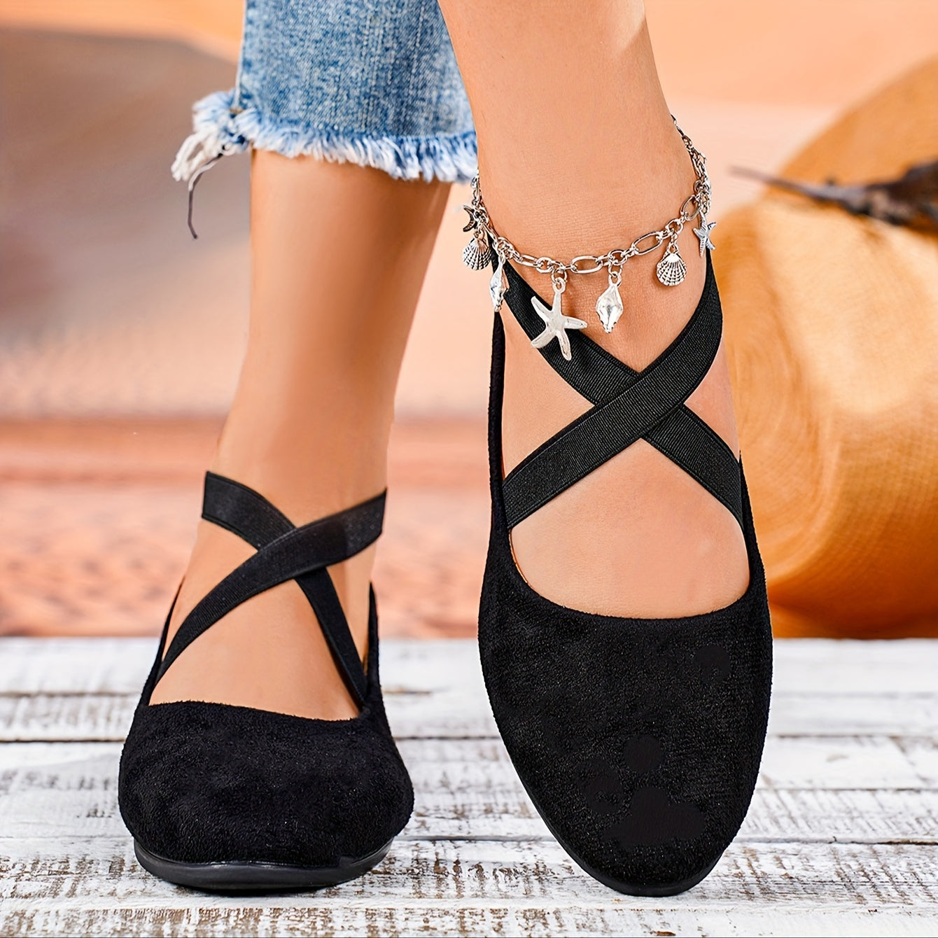 Orthopedische Zwarte Flats - Lisa