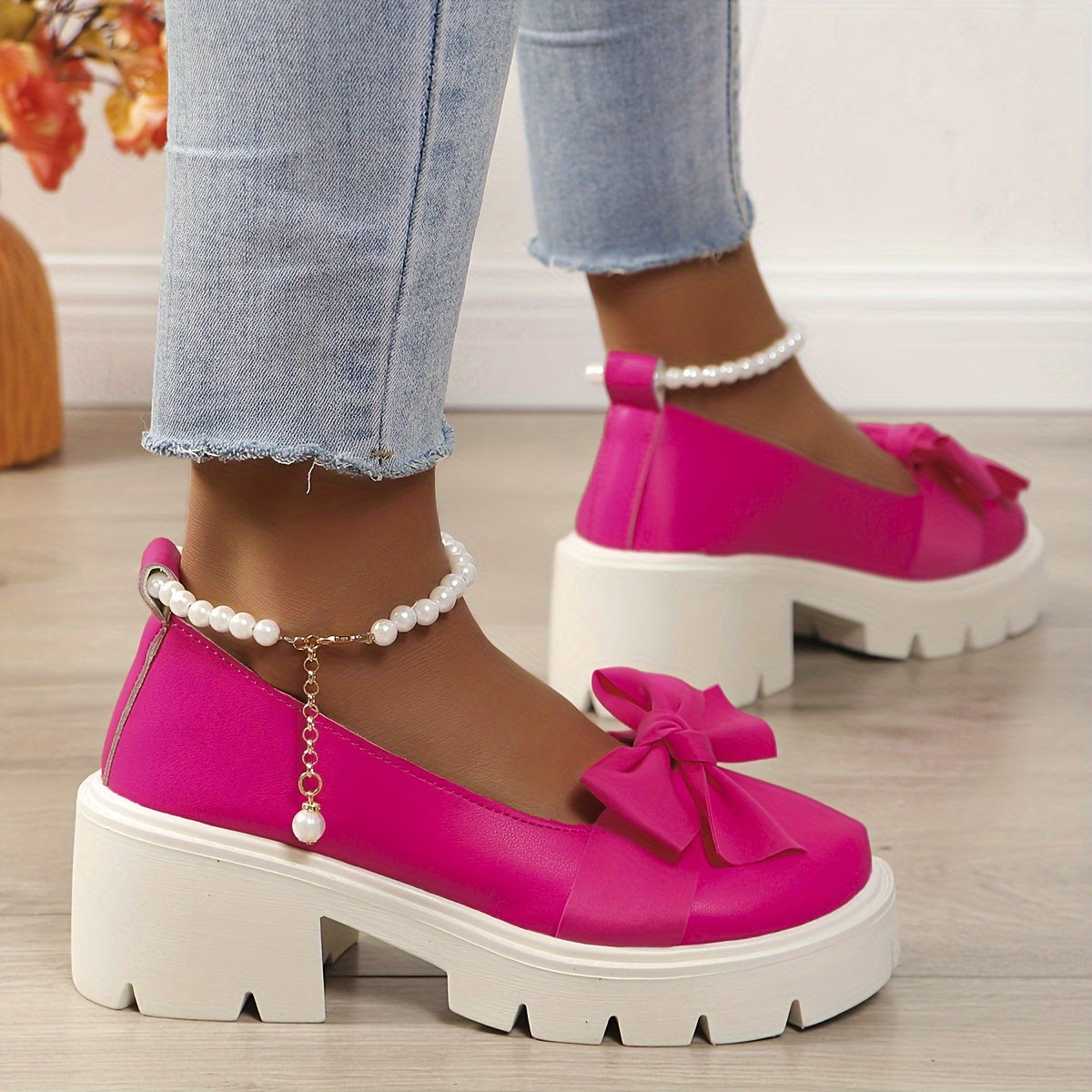 Orthopedische Roze Loafers met Strik - Emma