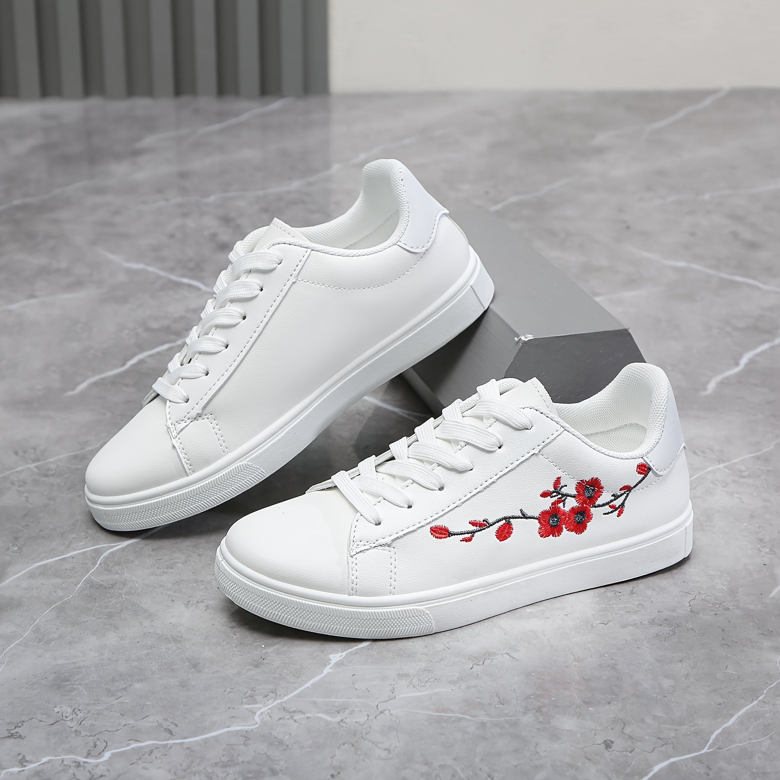 Orthopedische Witte Sneakers met Bloemen - Elvira