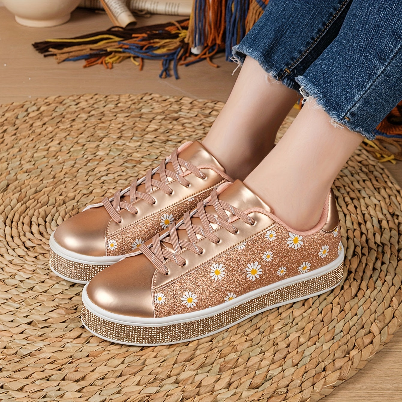 Orthopedische Gouden Daisy Sneakers - Laura