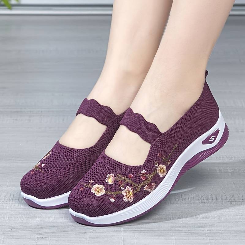 Luna - Orthopedische Bloemen Rode Sneakers