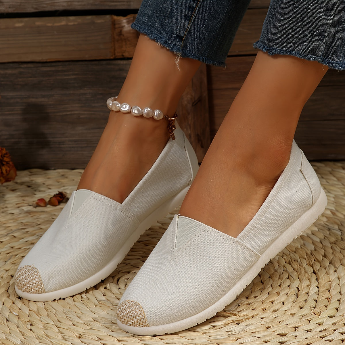 Orthopedische Ivoorkleurige Flats - Lara