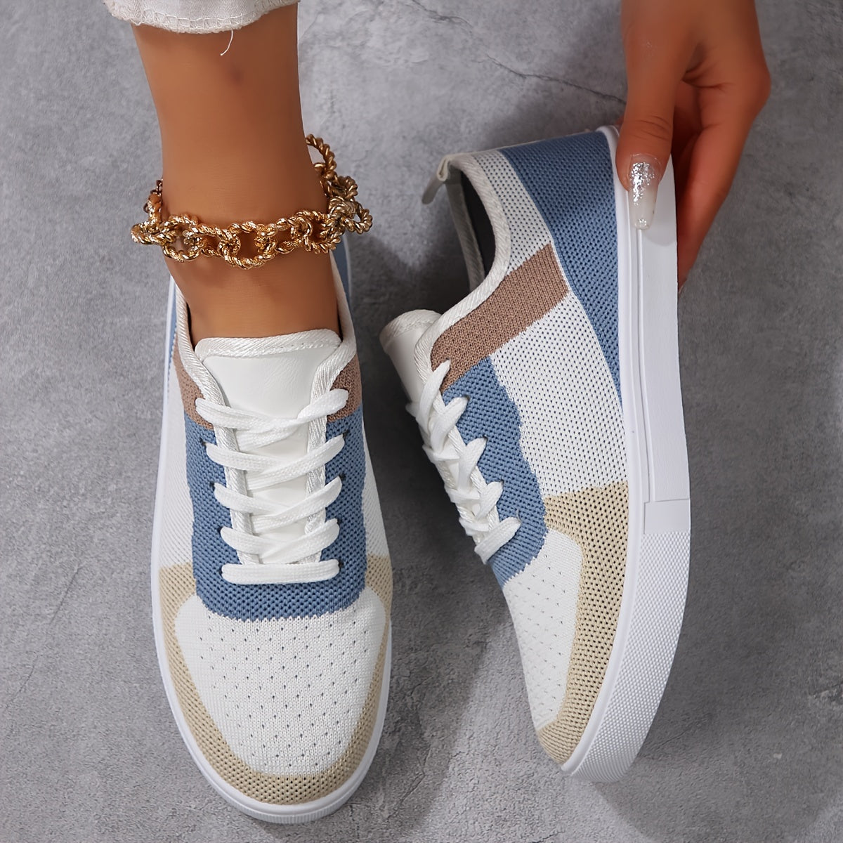 Orthopedische Blauw-Witte Sneakers - Lisa