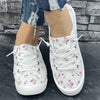 Orthopedische Witte Bloemen Sneakers - Anne