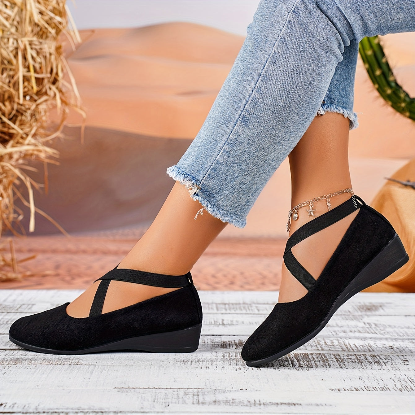 Orthopedische Zwarte Flats - Lisa