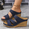 Orthopedische Blauwe Wig Sandalen - Claudia