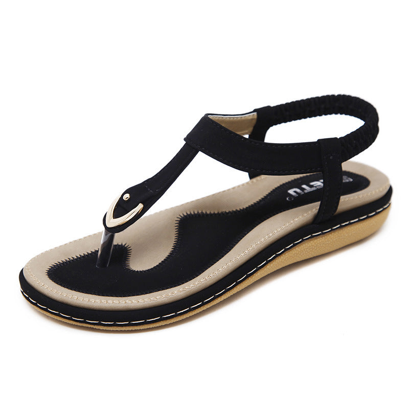 Orthopedische T-Strap Sandalen Zwart - Sara