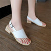 Sophie - Orthopedische Beige Lage Hak Sandalen