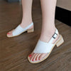 Sophie - Orthopedische Beige Lage Hak Sandalen