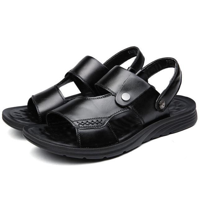 Daniel - Orthopedische Zwarte Herensandalen