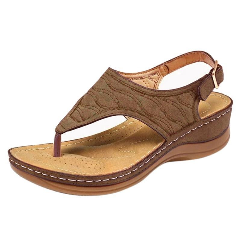 Sofia - Orthopedische Cognac Leren Sandalen