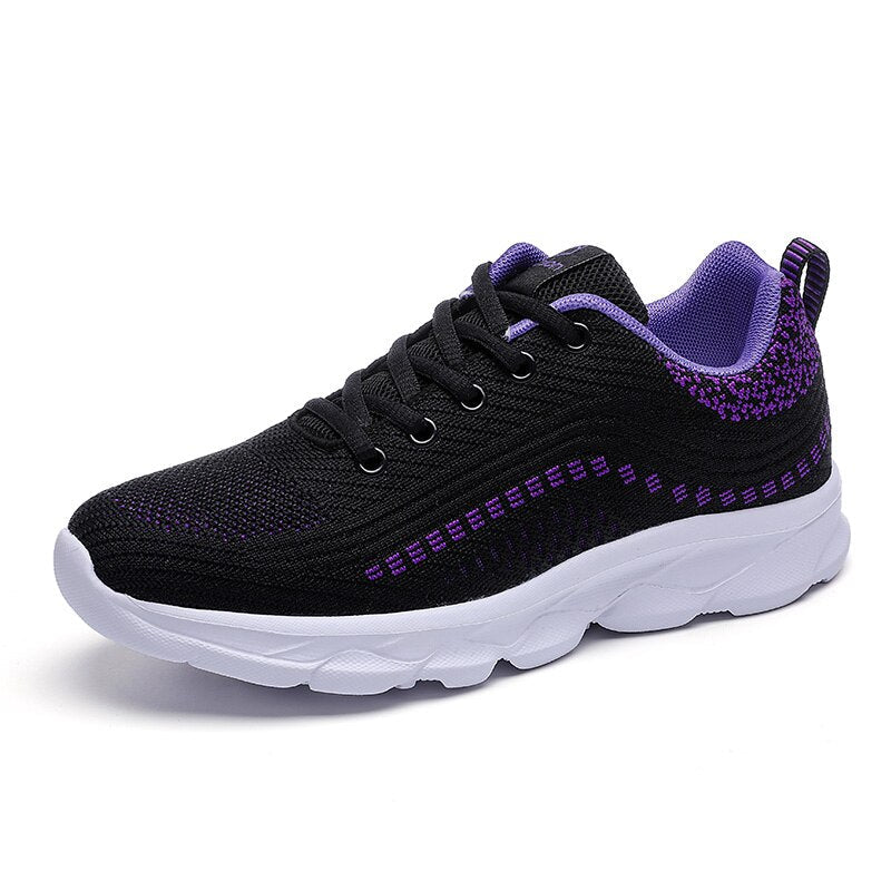 Orthopedische Dames Sneakers Zwart-Paars - Lisa